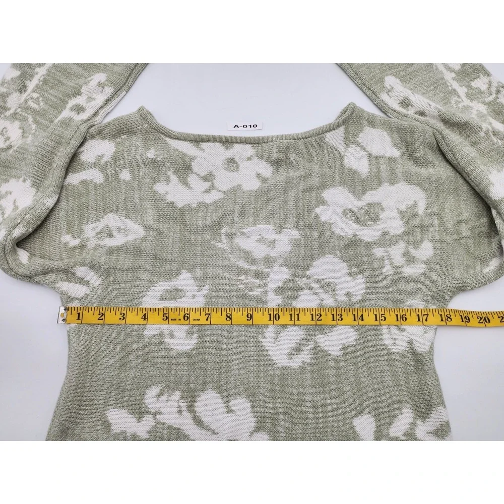 WILLOW ROOT‎ WOMENS KNIT CROPPED SWEAT XS FLORAL CROPPED