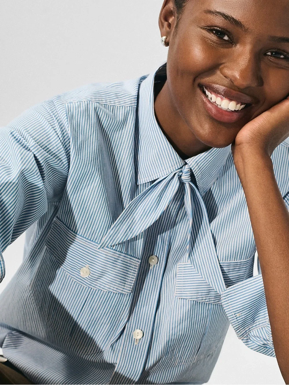 NWT J. Crew Jules classic-fit tie-neck shirt Striped Bright Horizon Pink Sz 10