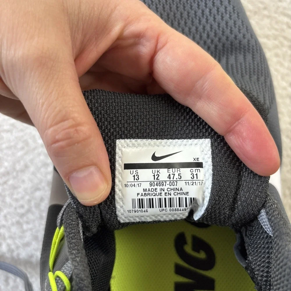 NIKE 'Zoom Structure 21' Mens Running Shoes Size 13 Gray/Volt Athletic Sneakers