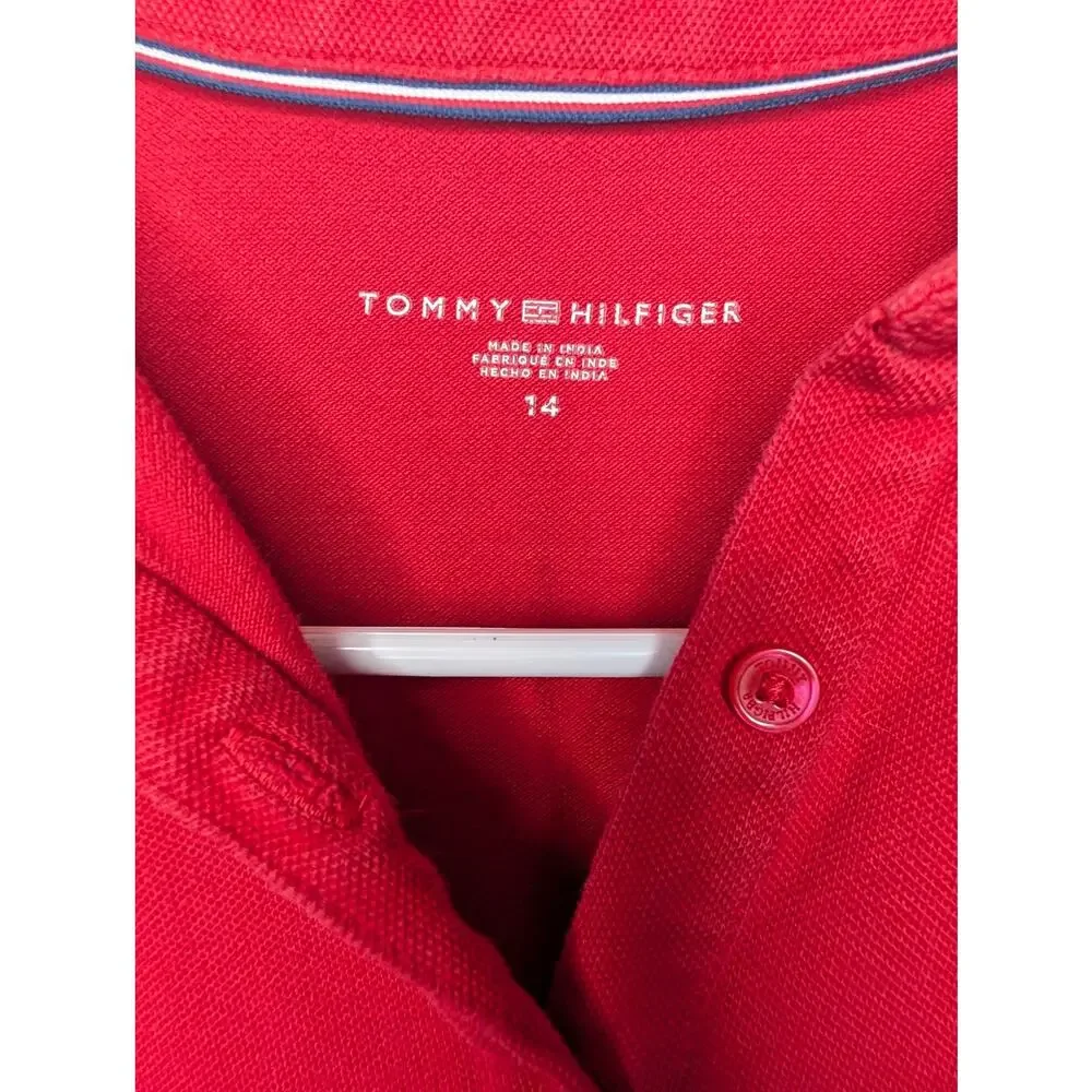 Tommy Hilfiger Girls Dresses, Red Short Sleeve Collared Tennis Dress, Sz 14