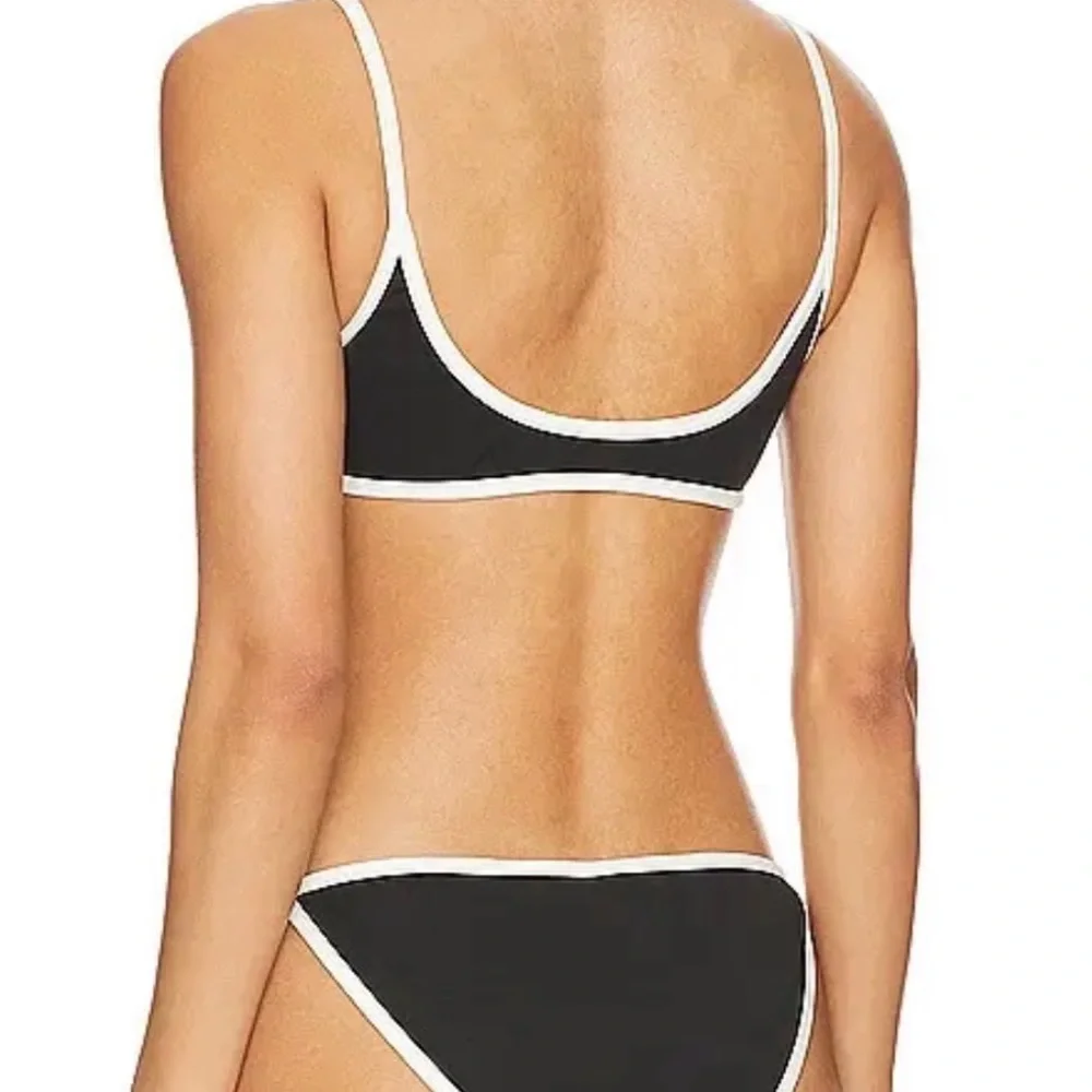 Caroline Constas Black Bikini with White Trim