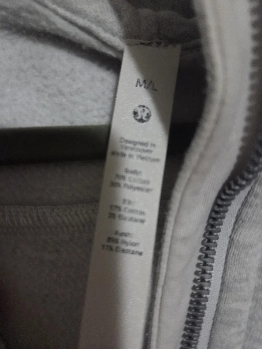 lululemon athletica Light Heather Gray Half-Zip Hoodie M/l