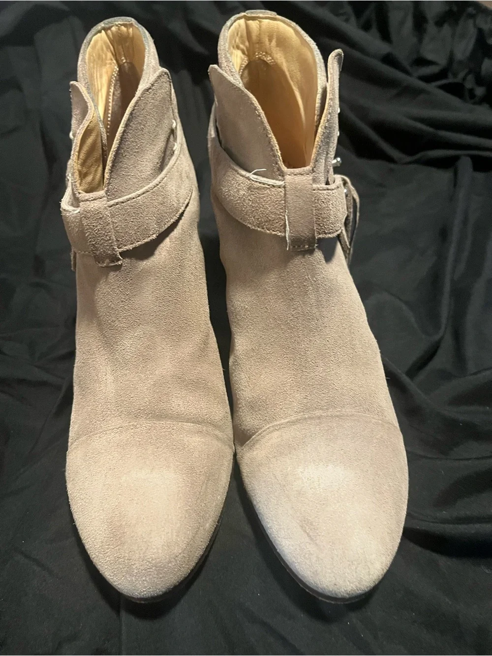 rag & bone Taupe Suede Fringe Ankle Booties