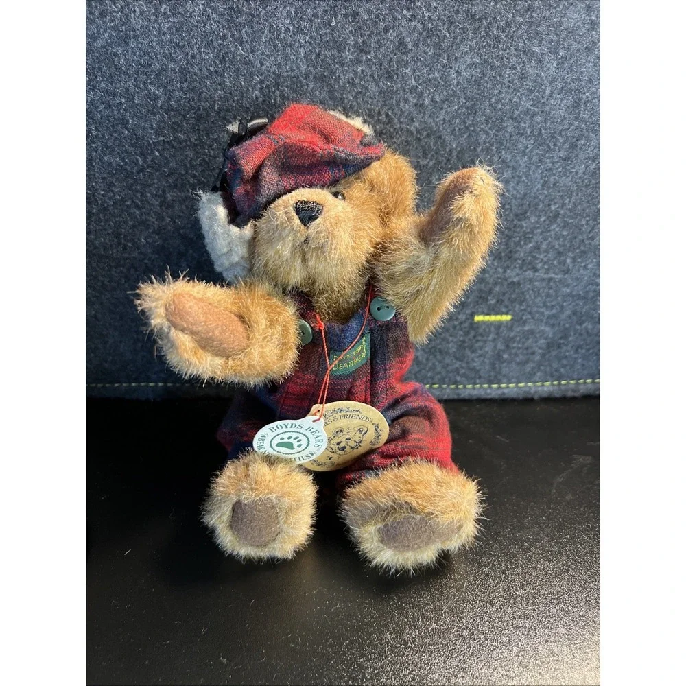 Boyds Bears Edmund T Bear Style 9175 Plush Jointed‎ Bear Plaid B84