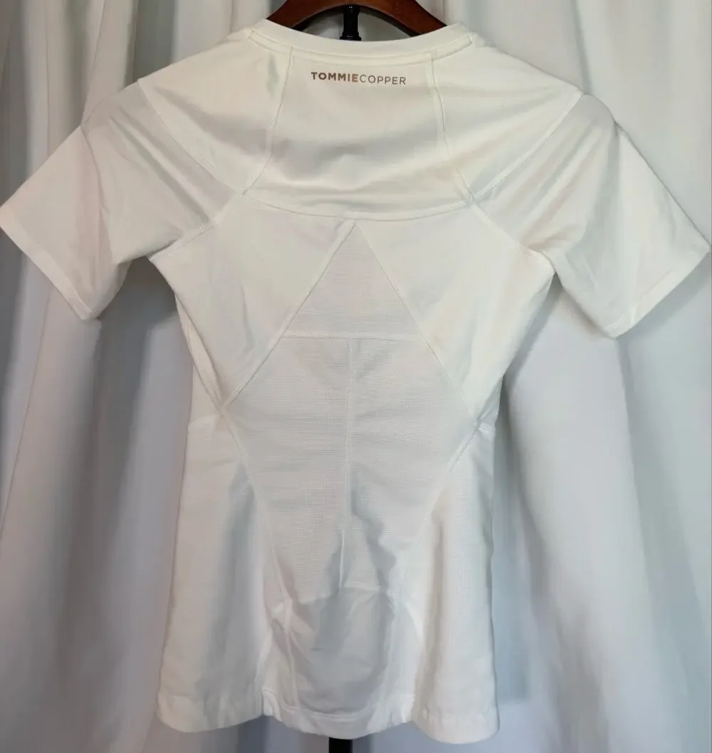 Tommie Copper Full Back Support Compression Shirt Women's S Zip Posture Top