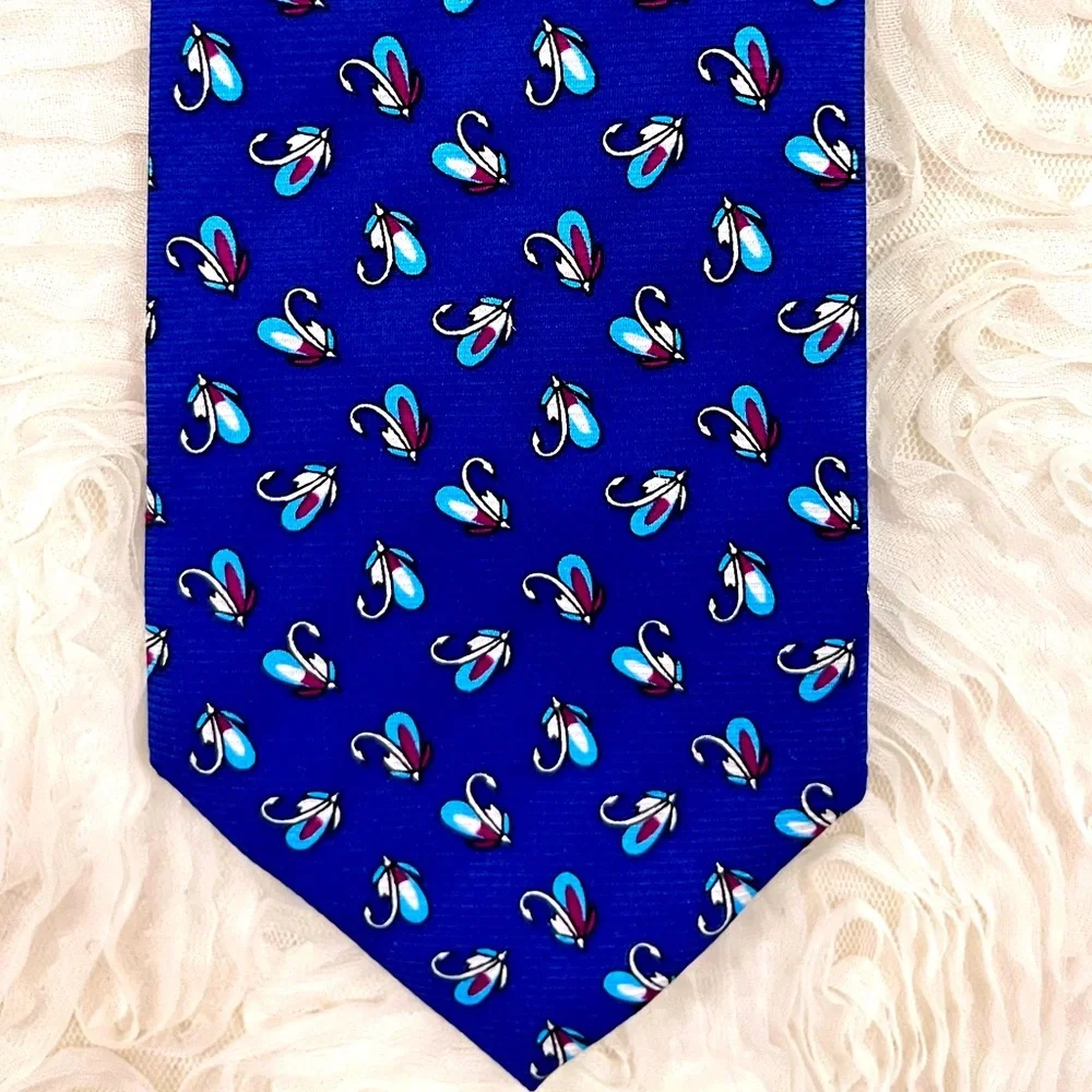 CAPE COD Cobalt Blue Silk Nautical Prep Classic Neck Tie