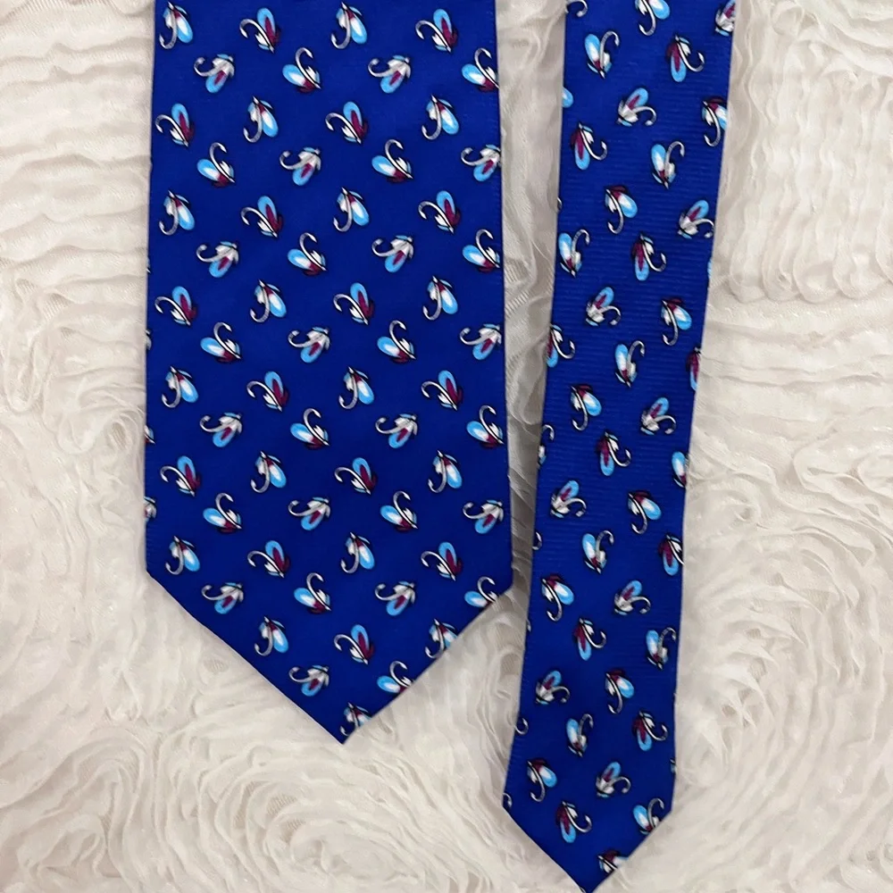 CAPE COD Cobalt Blue Silk Nautical Prep Classic Neck Tie