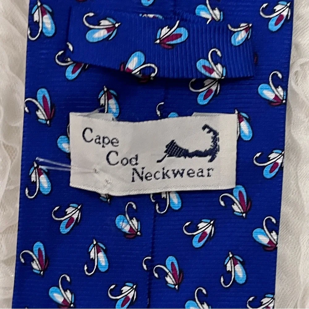 CAPE COD Cobalt Blue Silk Nautical Prep Classic Neck Tie