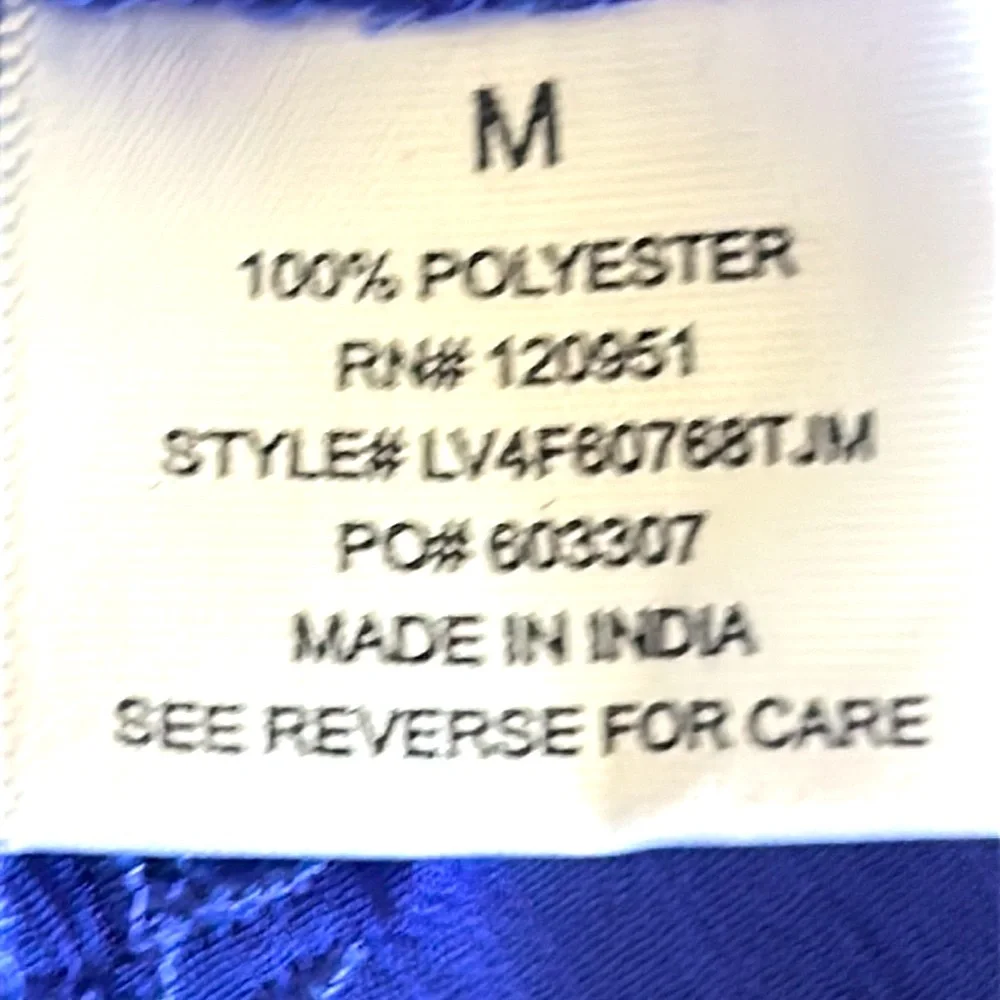 Olive & Oak Embroidered Sheer Top Blue NWOT Hi Lo Split Neck Boho Career