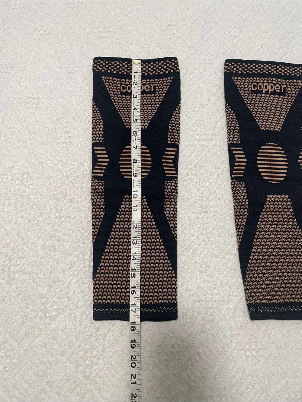 2 Copper Compression knee leg Sleeves in Black and Copper