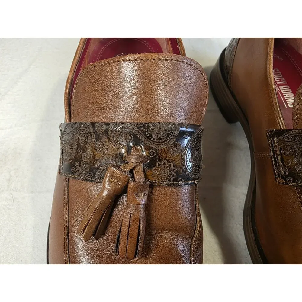 Stacy Adams Quinby Mock Toe Brown Leather Shoes‎ Size 11 Mens Paisley