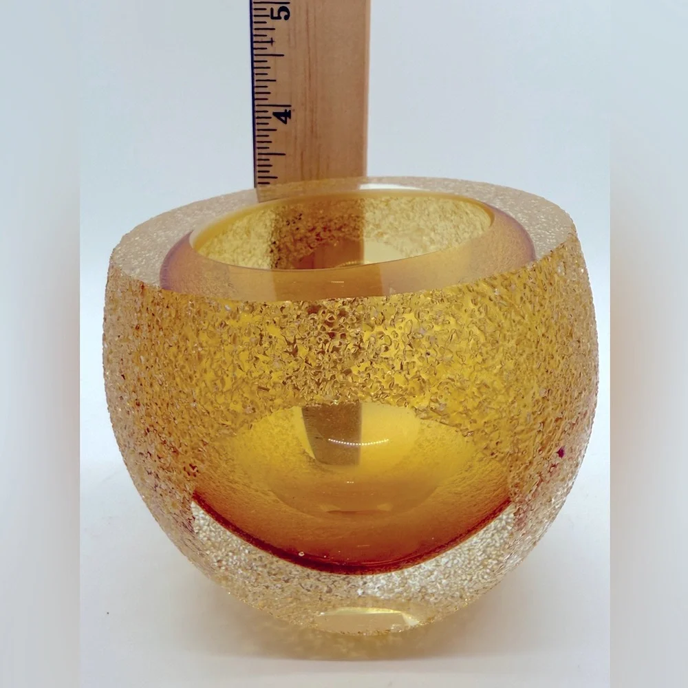 Saks Fifth Avenue candleholder amber inner