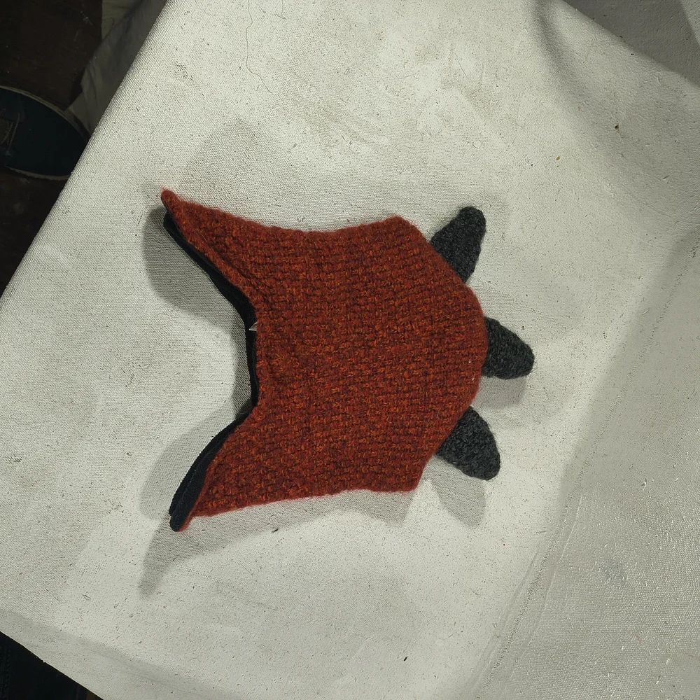 Kid's Size 2 - 4 Yrs Black and Red Knit Monster Beanieby Place Est 1989