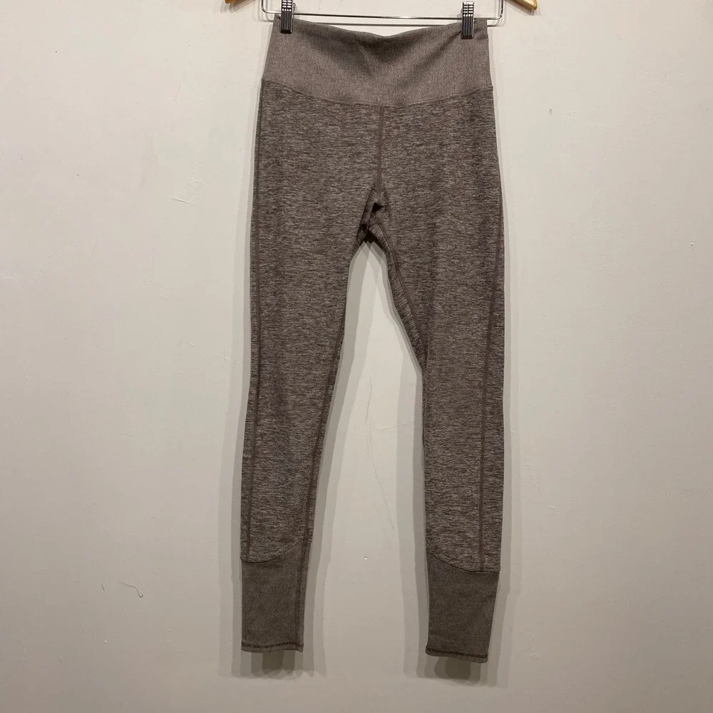 Alo Yoga Alosoft High Waist Lounge Leggings Brown Heathered Marl Medium