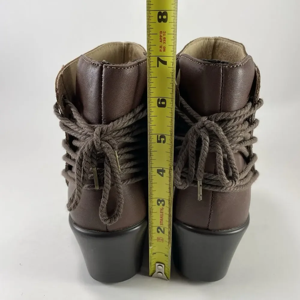 Alegria Stevee Boots Womens Size 38, US Size 8-8.5 Brown Embossed Floral STE-796