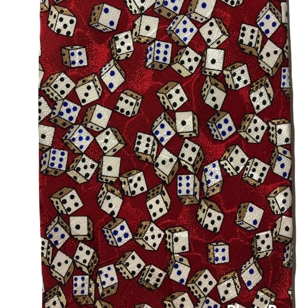 Dice gambling silk tie
