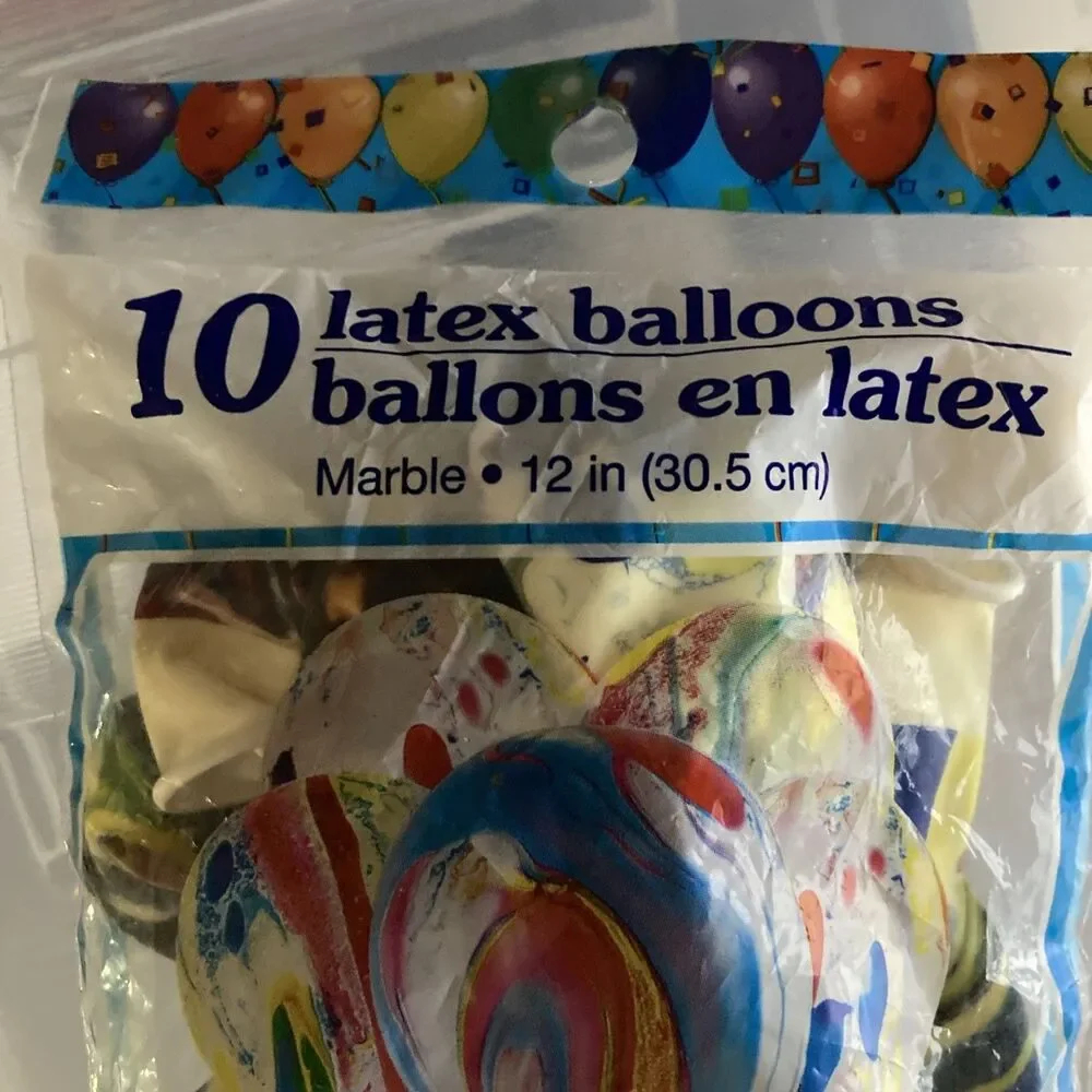 Latex Marbled Color Vintage Balloons 10 Pack Assorted 12 Inch Party New Sealed