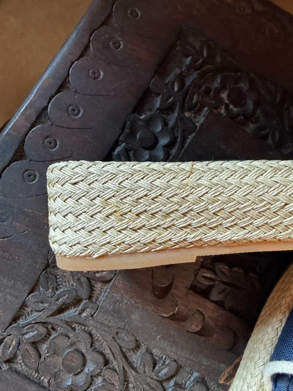 KEDS Navy & Cream Nautical Espadrille Slide Sandals – 7