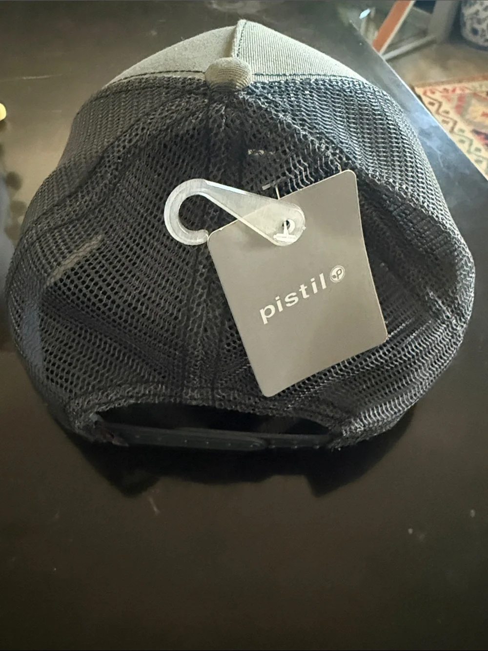 pistil Olive and Navy Trucker Hat with Sunset Patch
