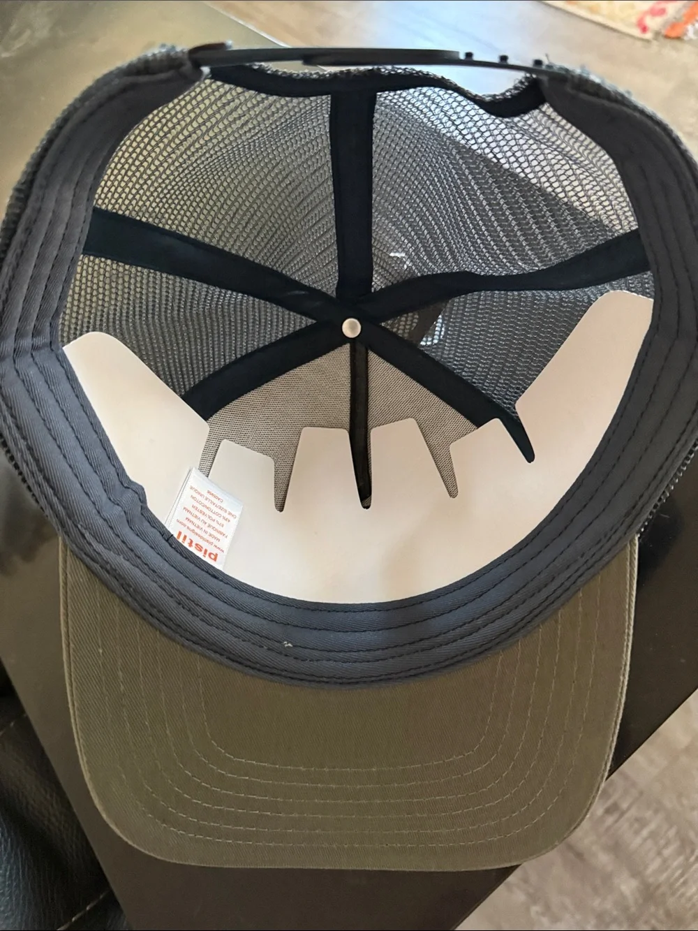 pistil Olive and Navy Trucker Hat with Sunset Patch
