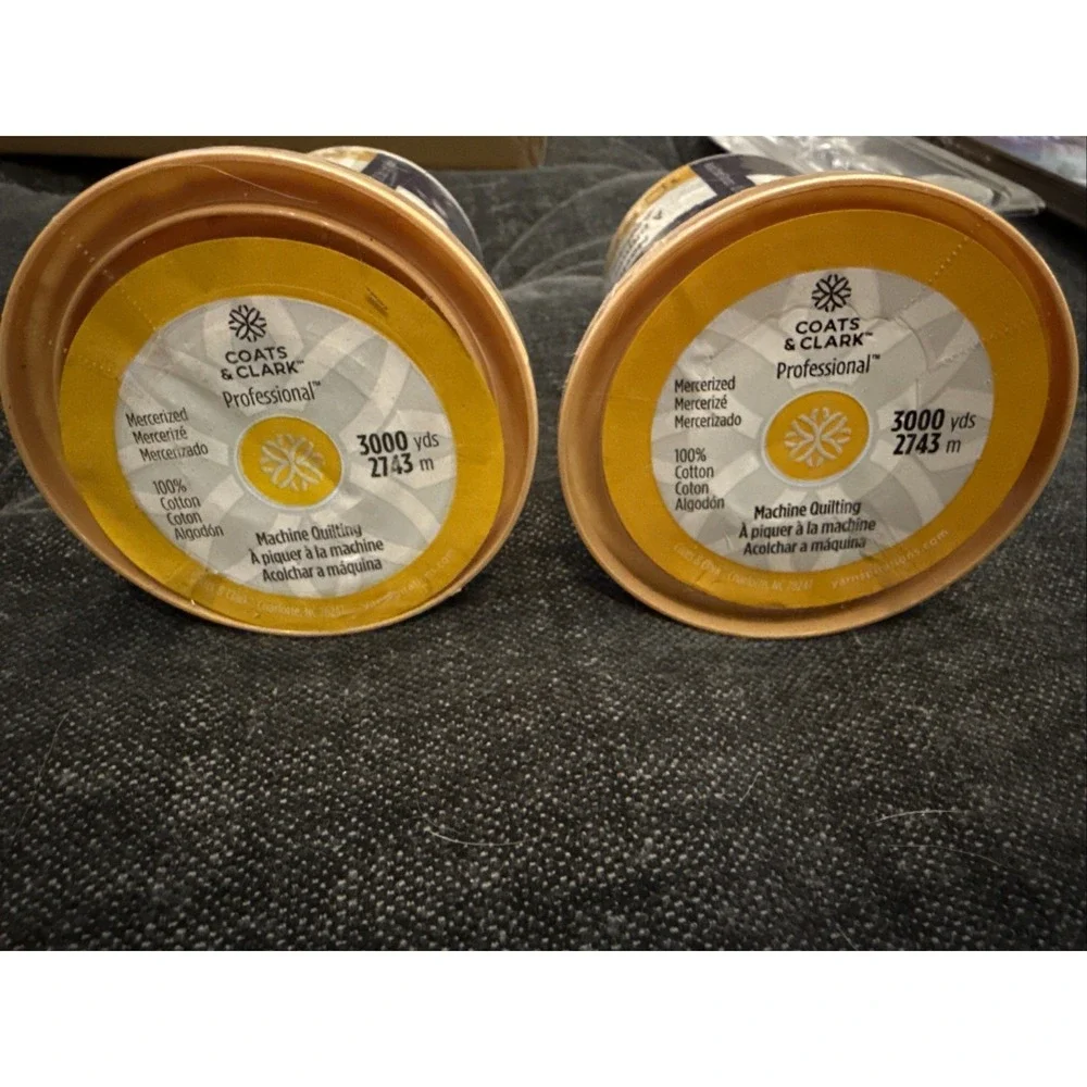 (2) 3000 Yards White Professional‎ Machine Quilting Thread for Longarm Sewing