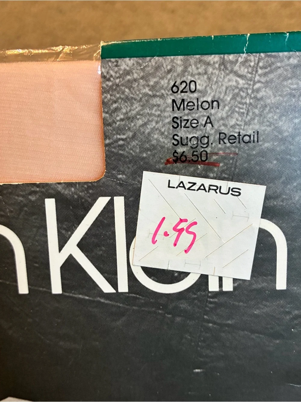 Vintage 80s Calvin Klein Ultra Sheer Evening Pantyhose Melon Size A