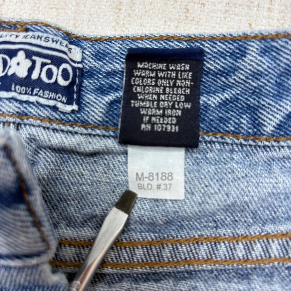 Vintage Limited Too High Waisted Denim Shorts Button Fly Light Wash SZ 12 Girls