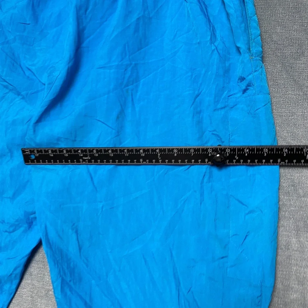 Adidas Track Pants Mens XL Blue Logo Elastic Waist Windbreaker Running Ankle Zip