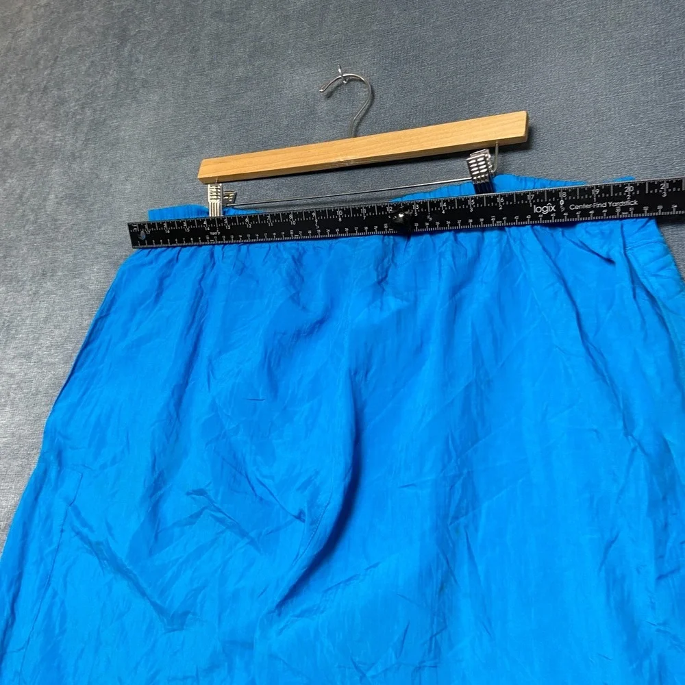 Adidas Track Pants Mens XL Blue Logo Elastic Waist Windbreaker Running Ankle Zip