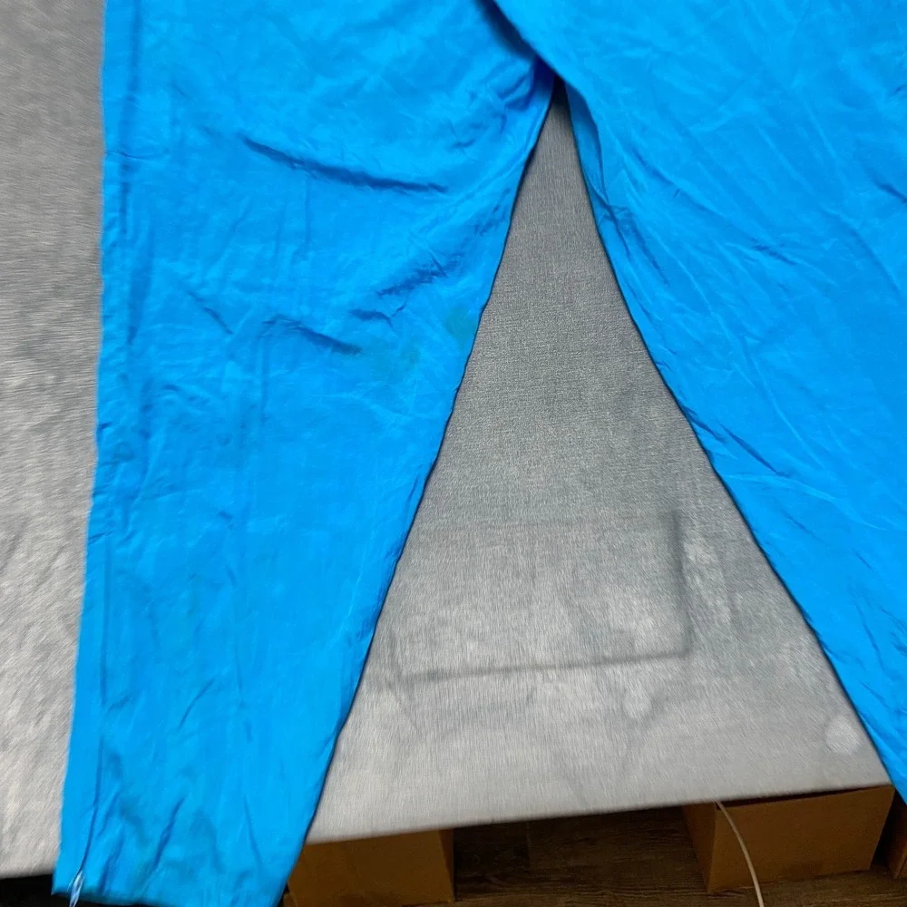 Adidas Track Pants Mens XL Blue Logo Elastic Waist Windbreaker Running Ankle Zip