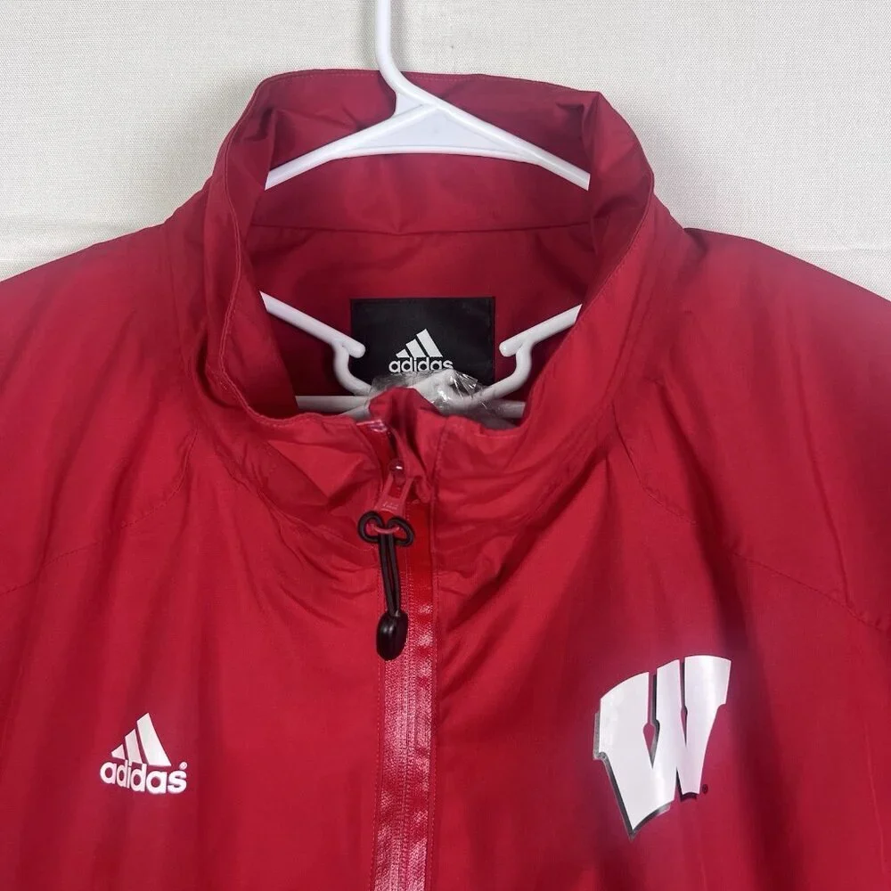 Wisconsin Badgers NCAA Adidas Men's XL Gore-Tex Performance Red Zip‎ Rain Jacket