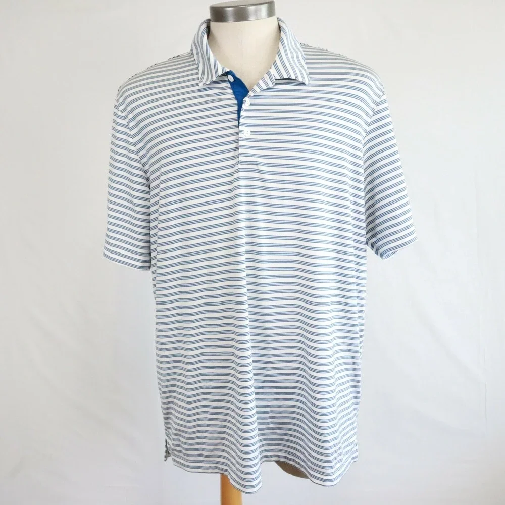 Adidas Polo Shirt Mens XL Golf Striped Short Sleeve Lakeside Cup Team‎ Washburn