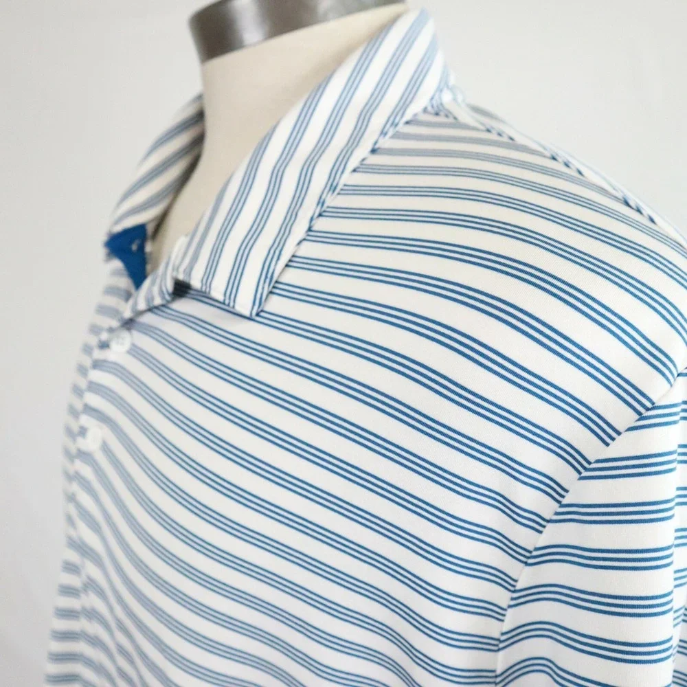 Adidas Polo Shirt Mens XL Golf Striped Short Sleeve Lakeside Cup Team‎ Washburn