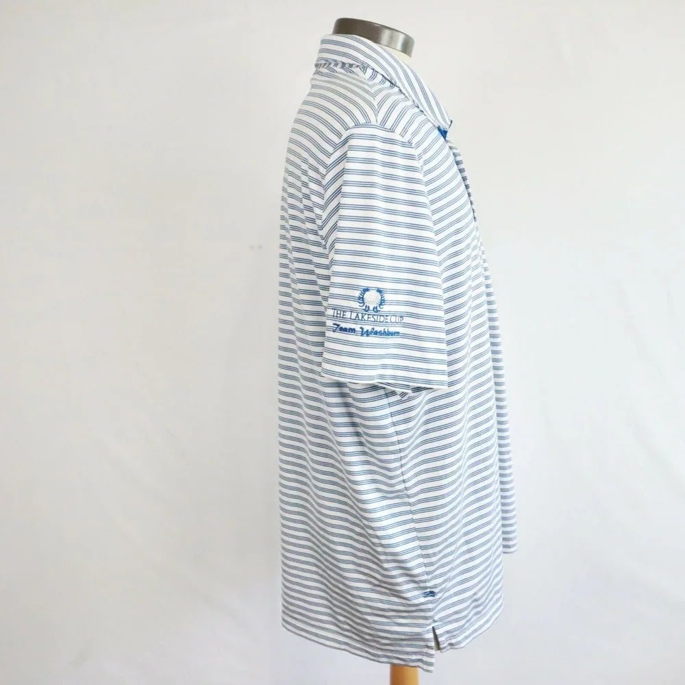 Adidas Polo Shirt Mens XL Golf Striped Short Sleeve Lakeside Cup Team‎ Washburn