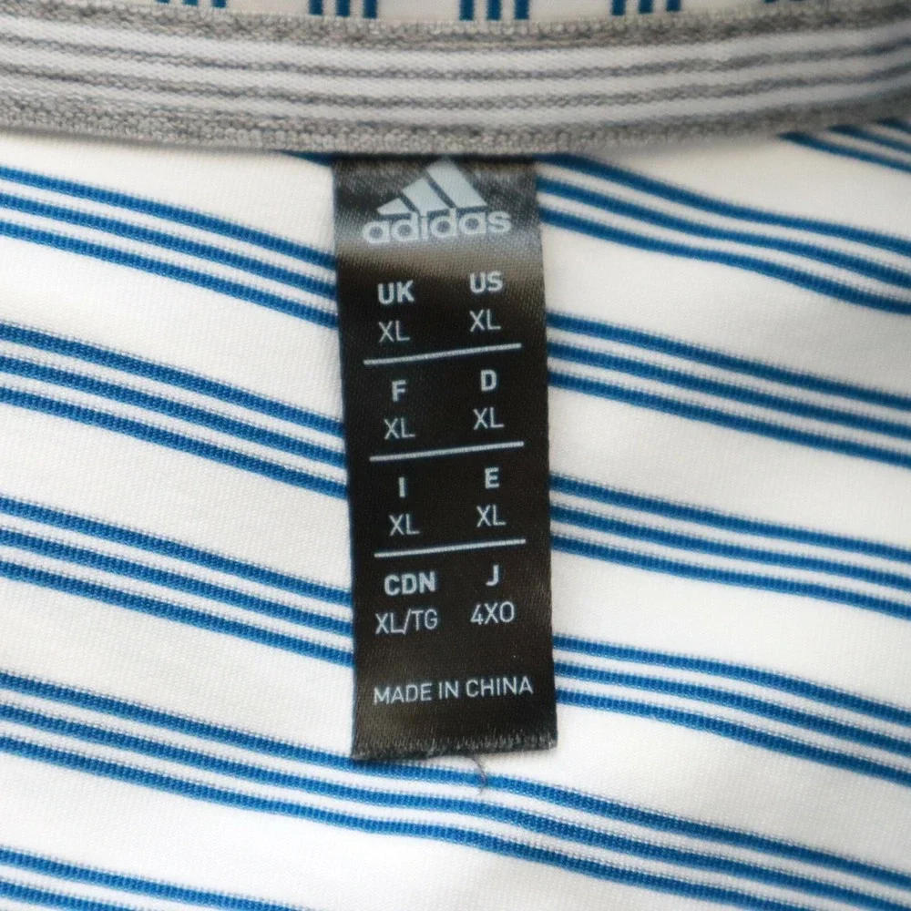 Adidas Polo Shirt Mens XL Golf Striped Short Sleeve Lakeside Cup Team‎ Washburn