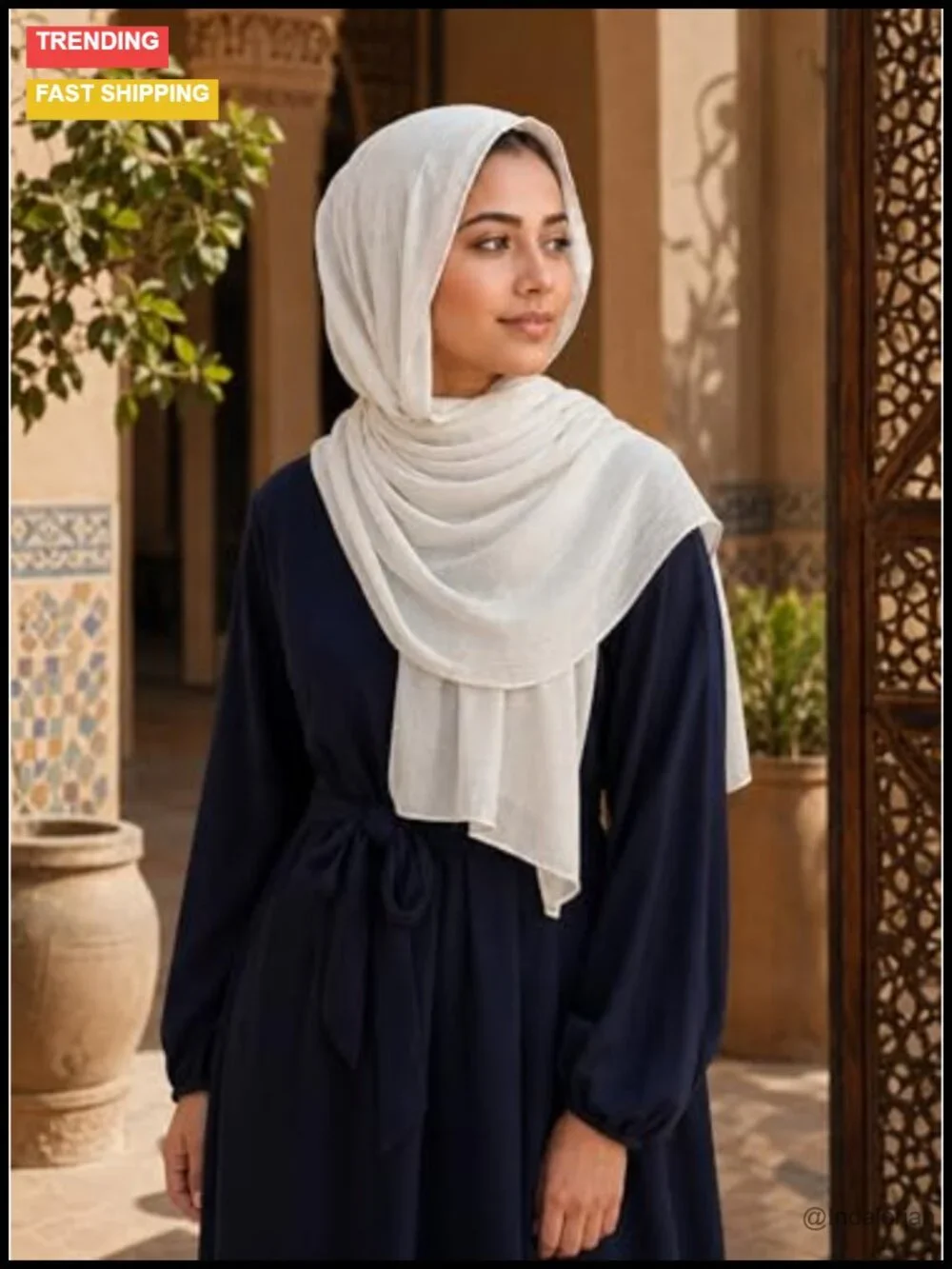 Lightweight Cotton Linen Feel Scarf Shawl Wrap Hijab for Women Travel Fall