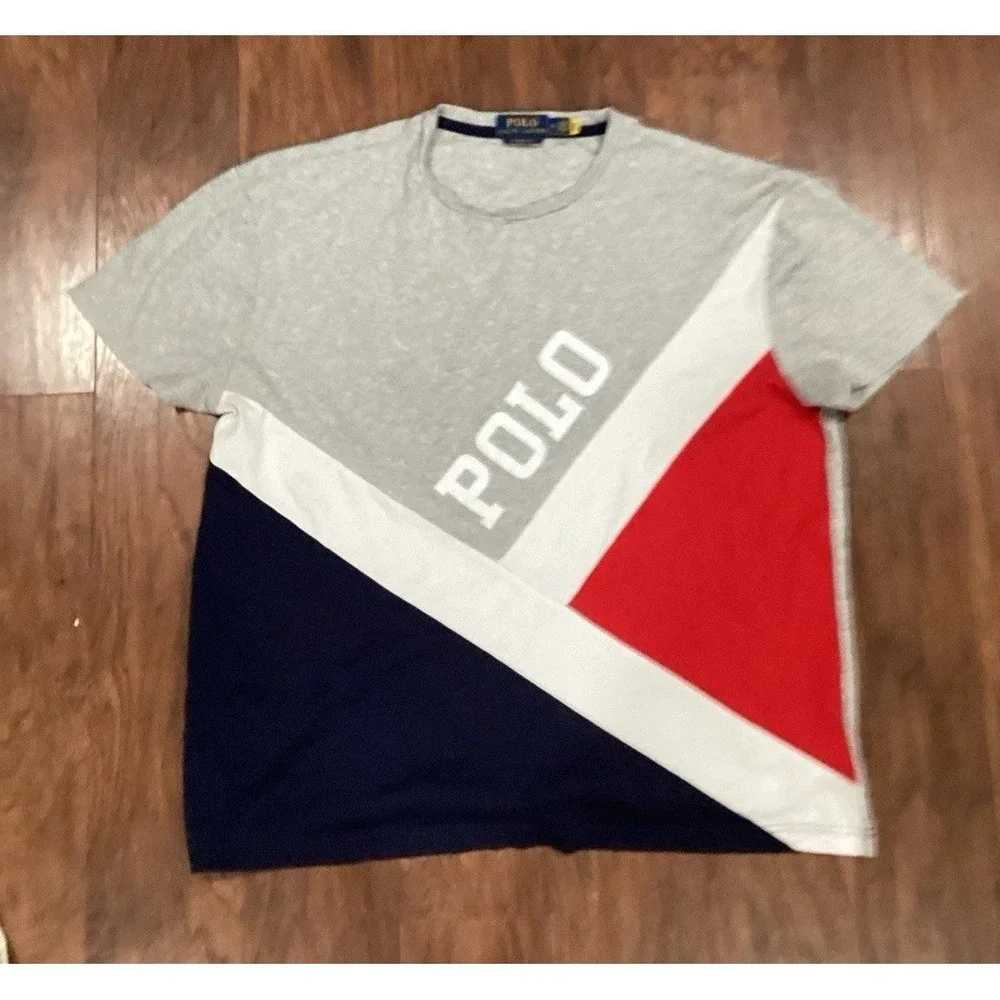 Vntg  Polo Ralph Lauren Spell Out T Shirt Men Medium