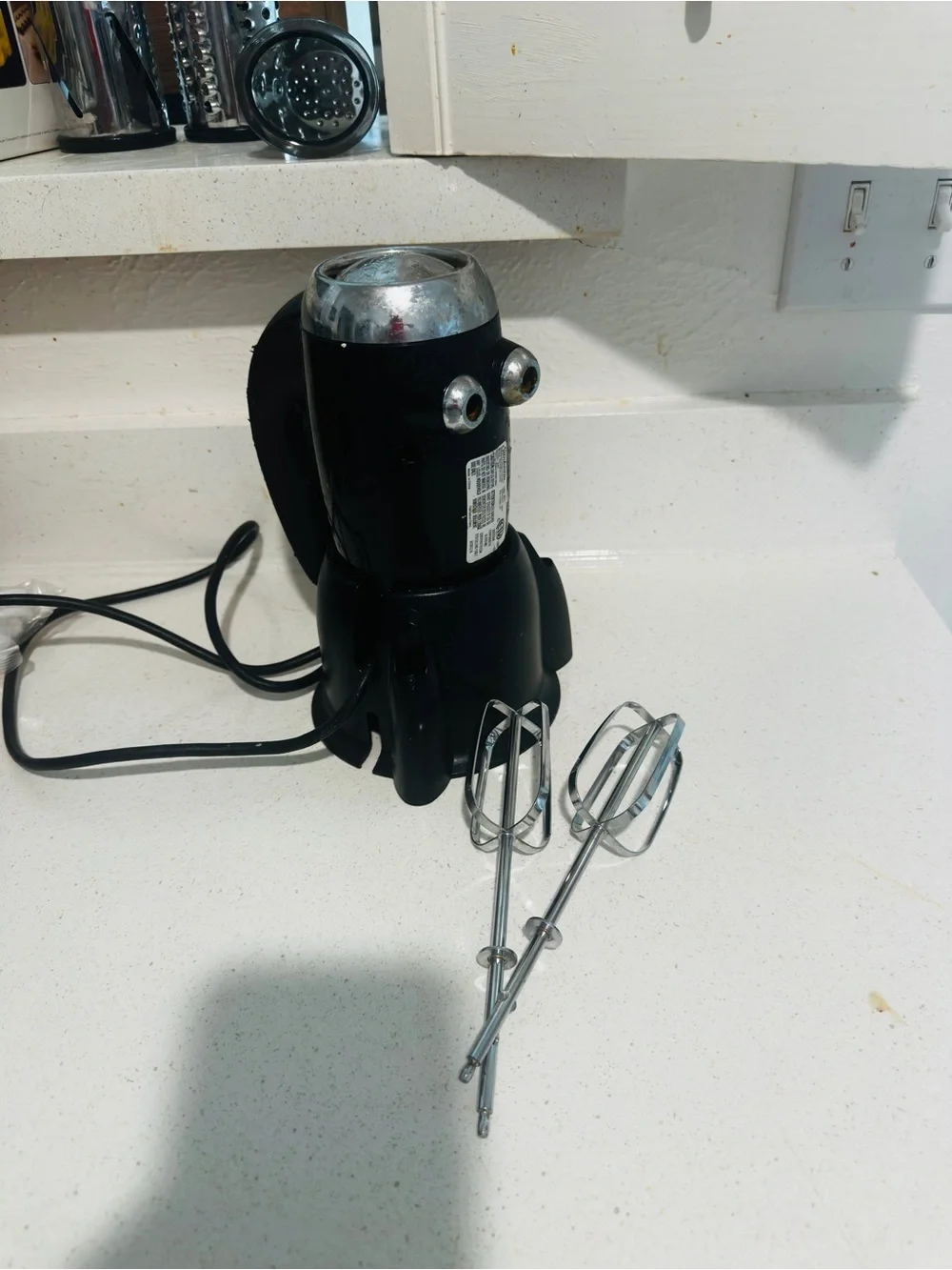 Sunbeam Black Electric Hand Mixer with Two Beaters