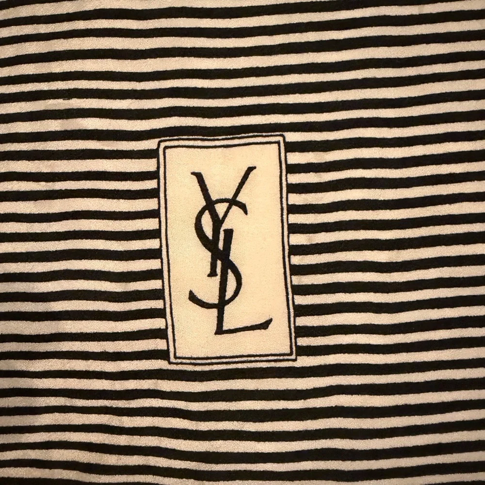 YSL Black and White Striped scarf