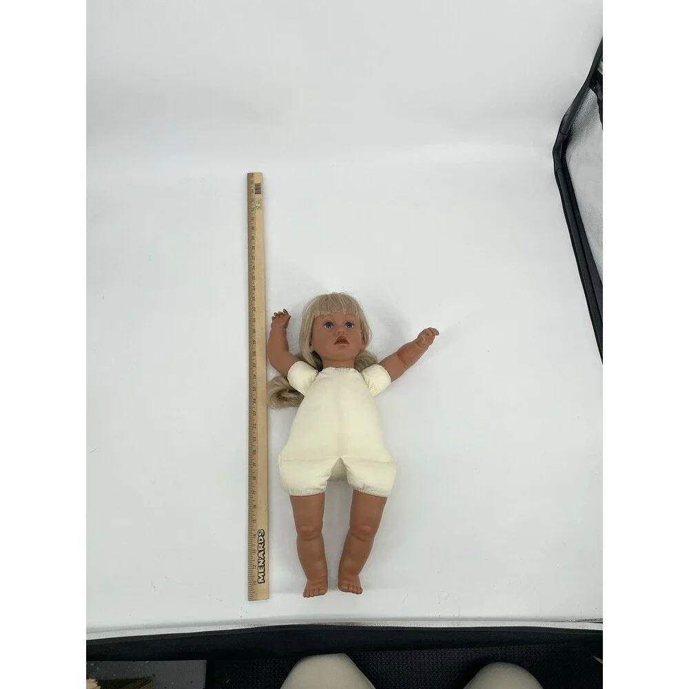 Apple Valley Doll Works 22” Blonde Blue Eyes Vinyl Doll Secrist Toys Vintage
