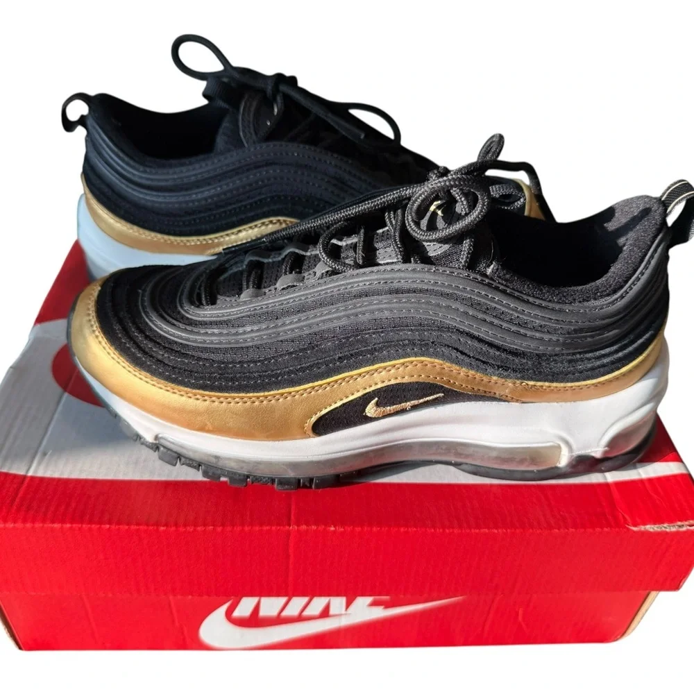 Nike Kids Black and Gold Air Max 97 Sneakers
