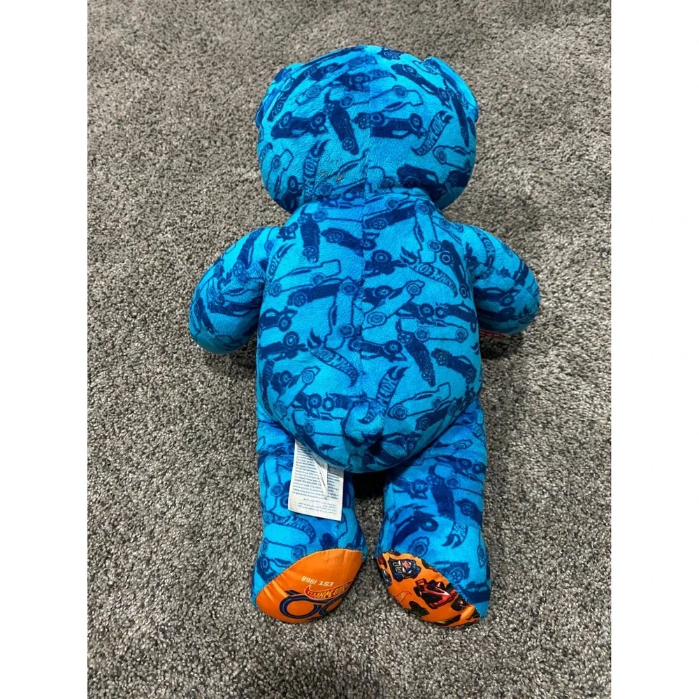 Build-A-Bear Hot Wheels Plush Unisex OS Blue Good Car Print Teddy Bear