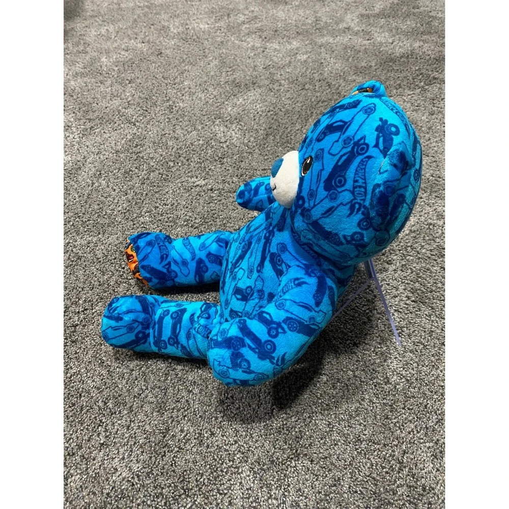 Build-A-Bear Hot Wheels Plush Unisex OS Blue Good Car Print Teddy Bear