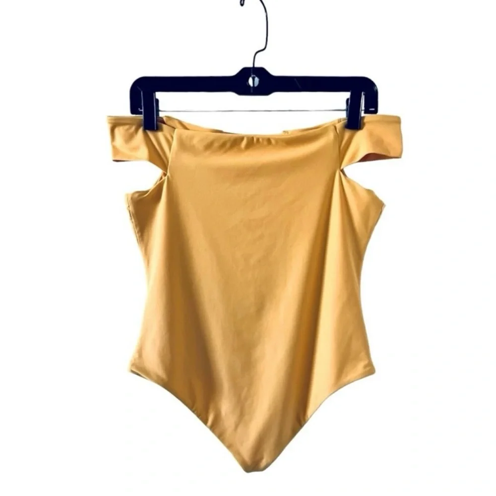 Frankie's Bikinis One Piece Swimsuit Brooklyn Mango Butter Yellow Large