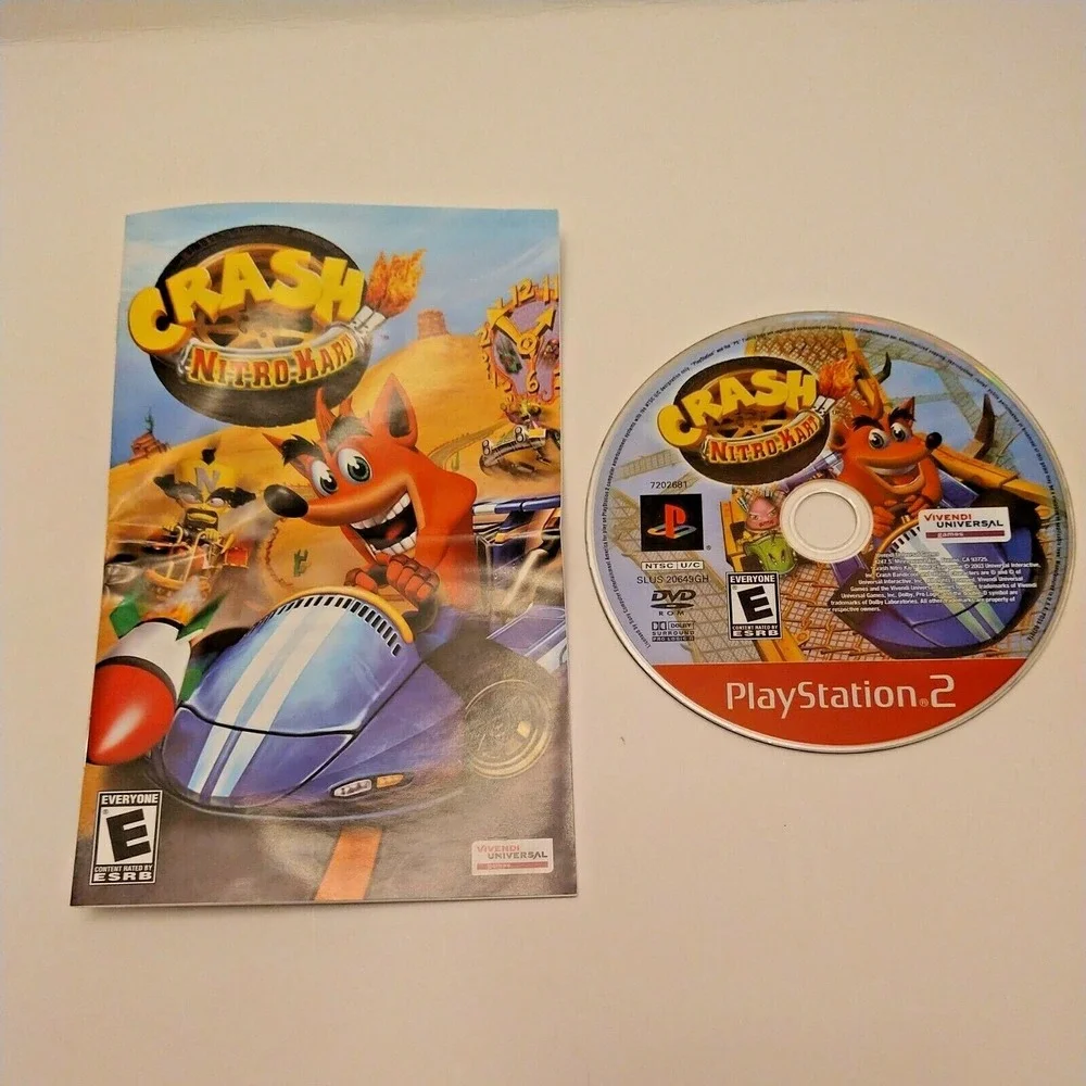 Crash NITRO KART Demo Disc with Cardboard disc jacket Rare - PS2 Playstation 2