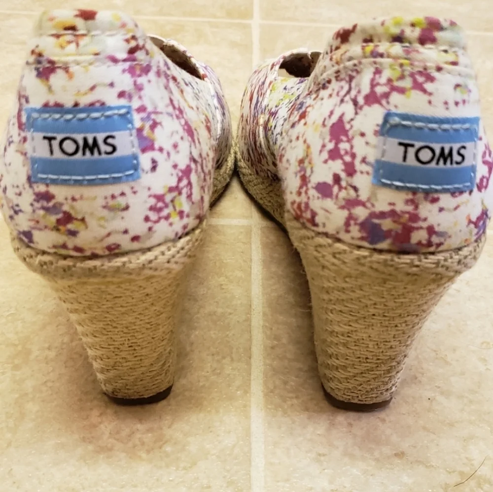 Toms Wedge Heel Platform Sandal Size 9.5 Women's Shoes Espadrille