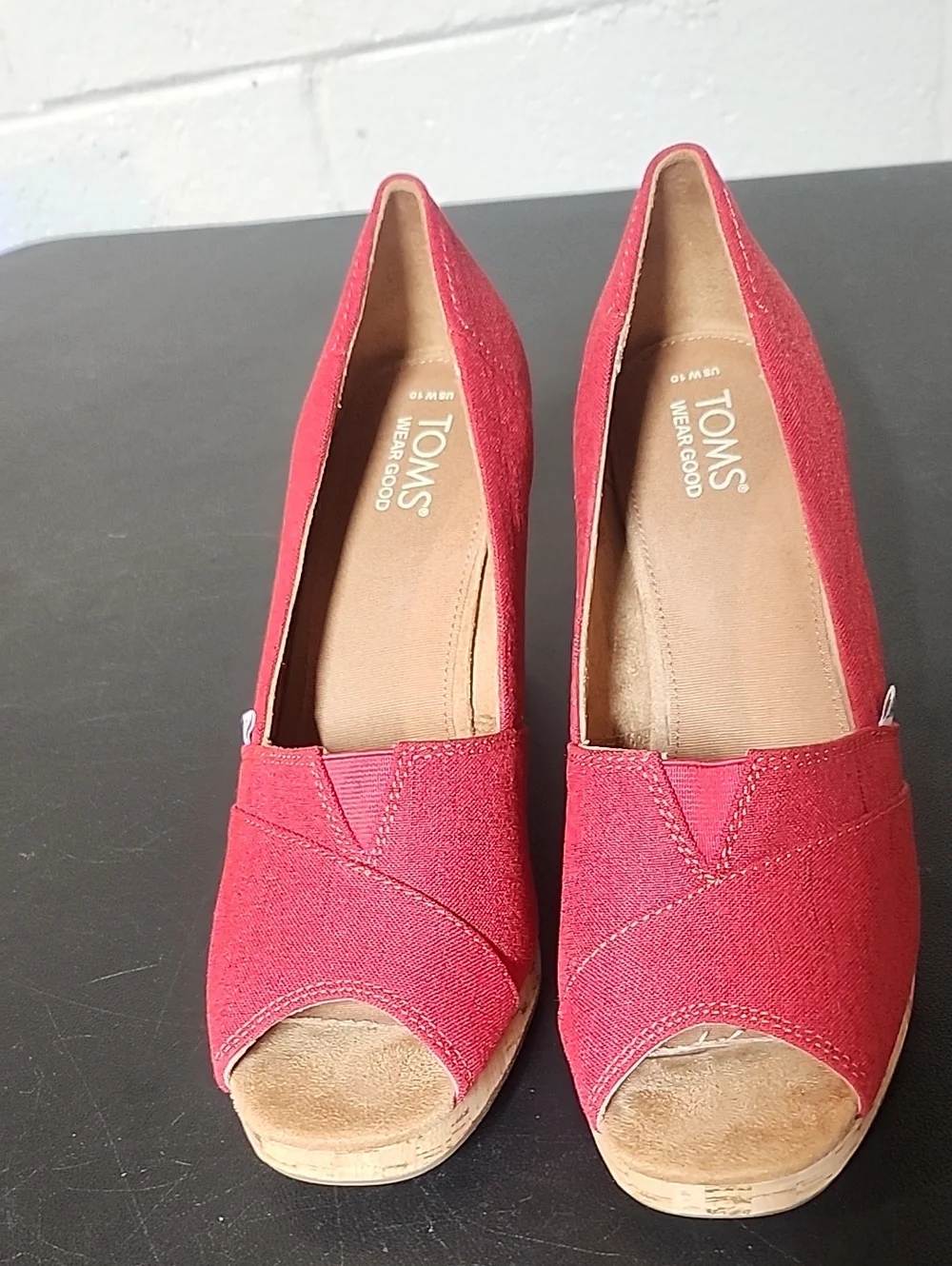 TOMS Womens Classic Wedge Red