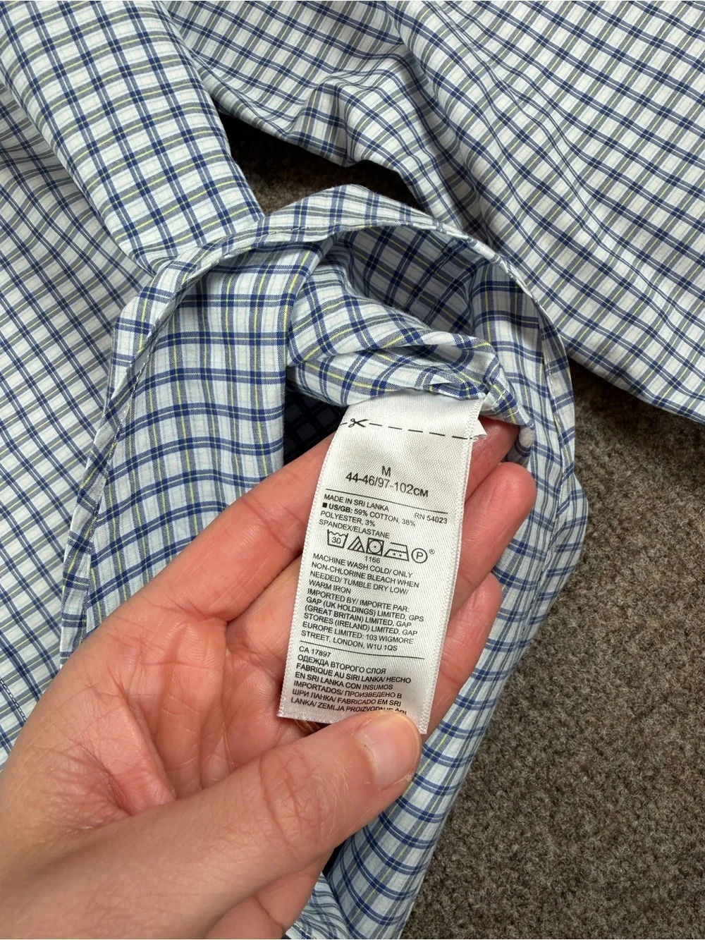 Banana Republic Blue Checkered Button Up Long Sleeve Shirt Men’s M Slim Flex Fit