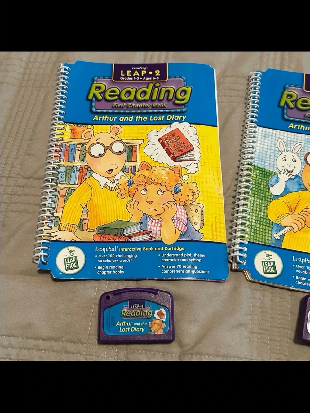 LEAP FROG My First Chapter Books Arthur 2 Books & 2 Cartridges  RARE!