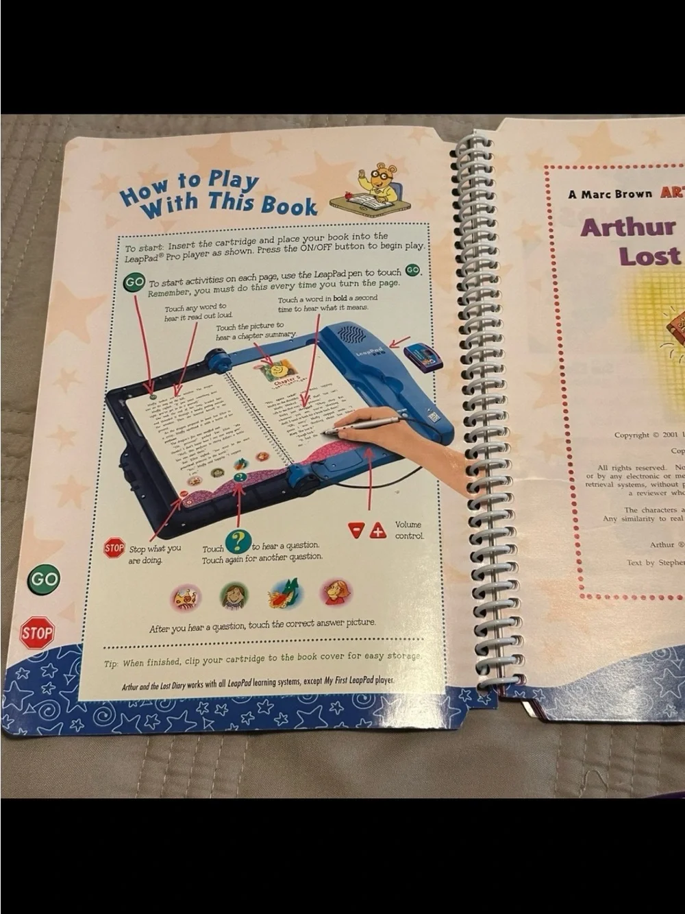 LEAP FROG My First Chapter Books Arthur 2 Books & 2 Cartridges  RARE!